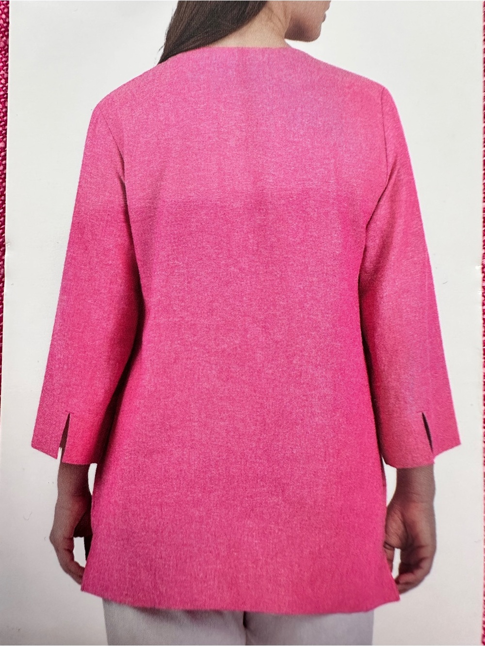 Lands' End Linen Blend Tunic‎ Pink Resort Coastal Grandma Vacation Beach XL - Picture 2 of 13